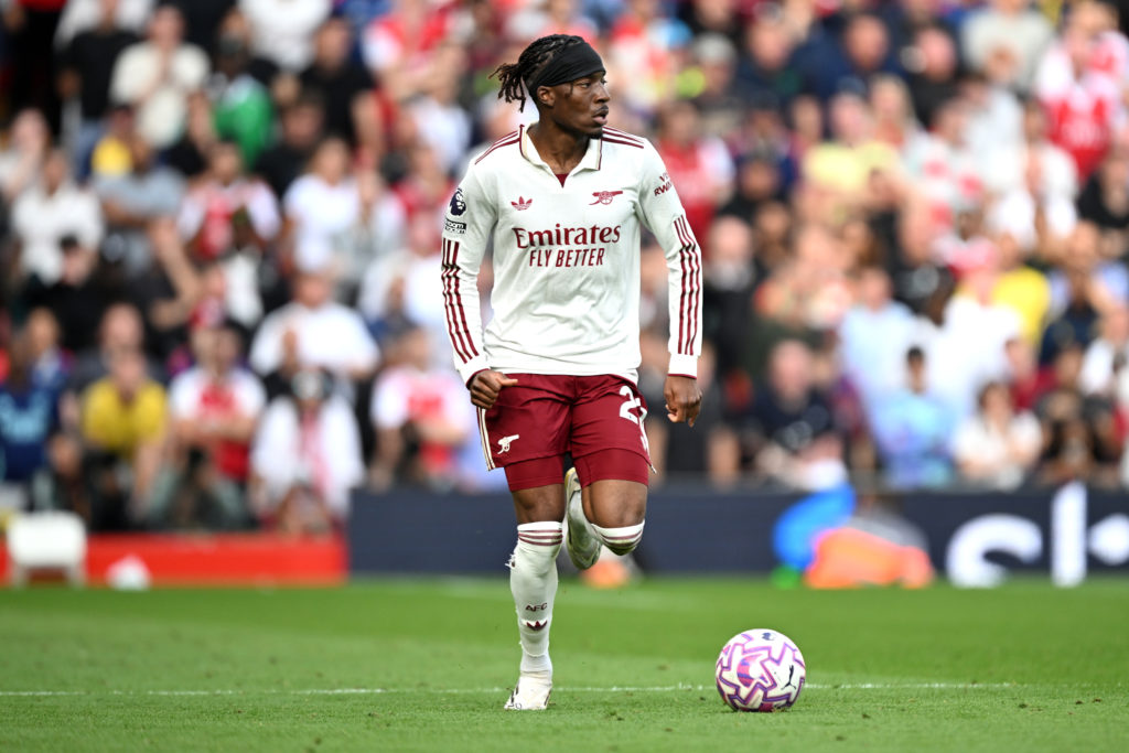 Noni Madueke during Liverpool v Arsenal in the Premier League