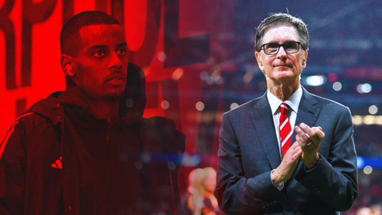 Split image of Liverpool owner John Henry and Newcastle United striker Alexander Isak