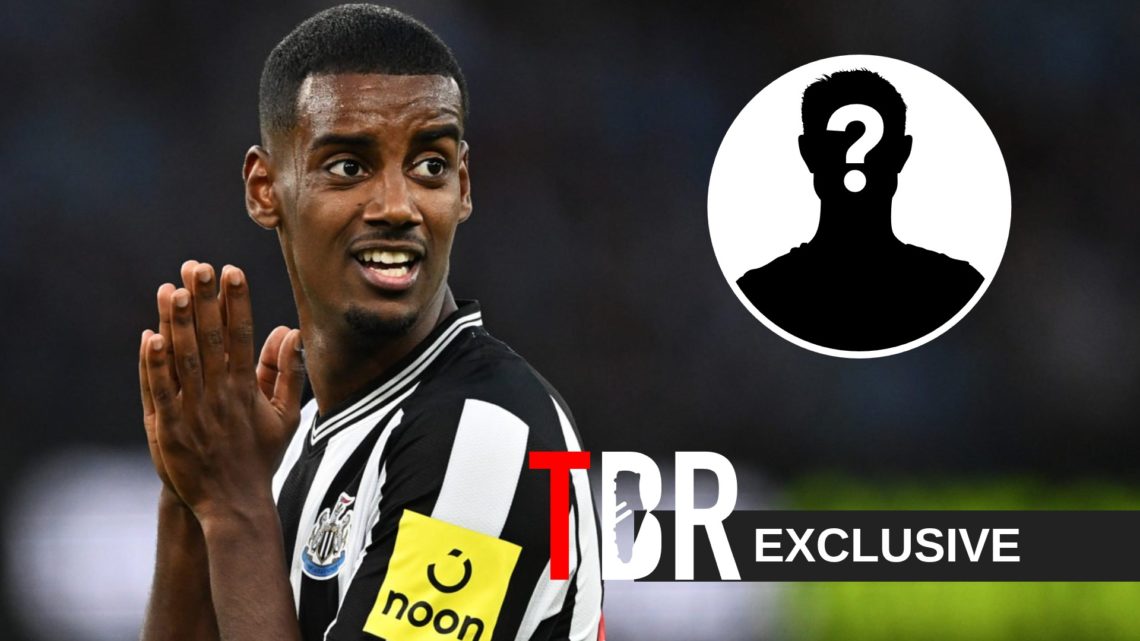 Alexander Isak of Newcastle United reacts during the Premier League match between Manchester City and Newcastle United at Etihad Stadium (Left) Mys...