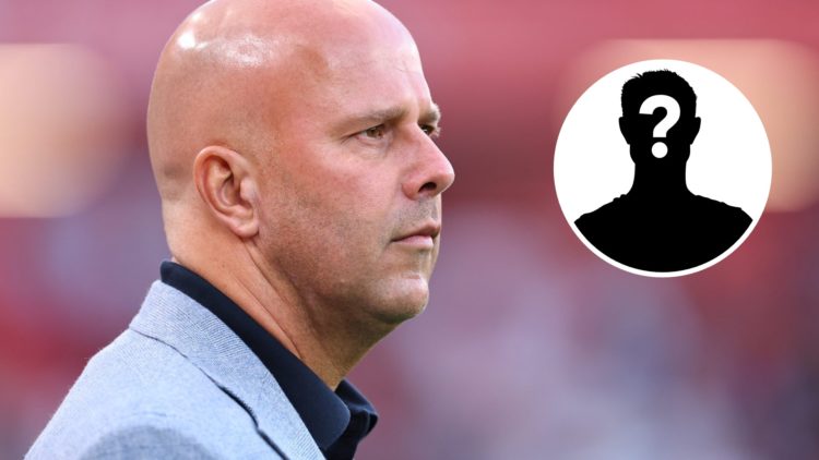 Arne Slot manager / head coach of Liverpool during the Premier League match between Liverpool and Bournemouth at Anfield (Left) Mystery (Right).