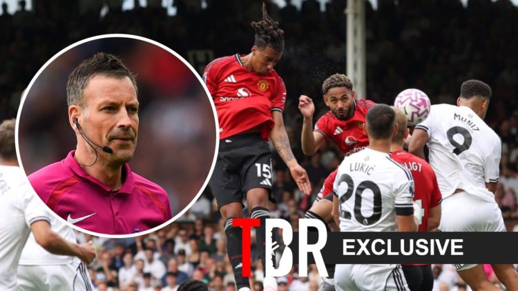 Mark Clattenburg alongside Fulham vs Manchester United in the Premier League.