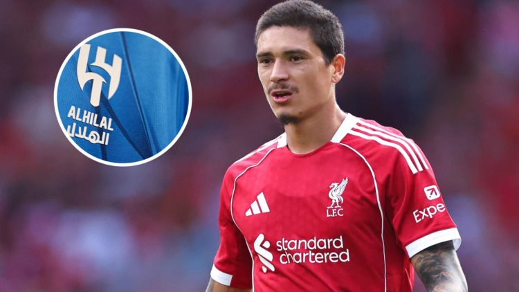 Darwin Nunez of Liverpool during the pre-season friendly match between Liverpool v Athletic Club Bilbao at Anfield (Right) A view of the Al Hilal F...