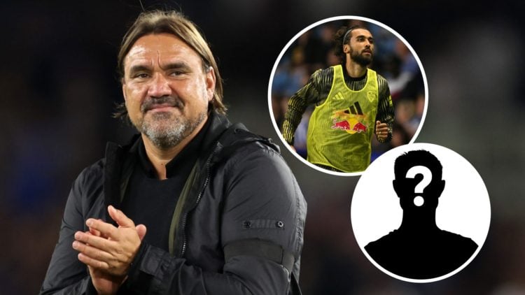 Leeds boss Daniel Farke alongside striker Dominic Calvert-Lewin.