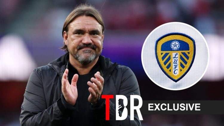 Leeds boss Daniel Farke applauds fans at the Emirates Stadium.