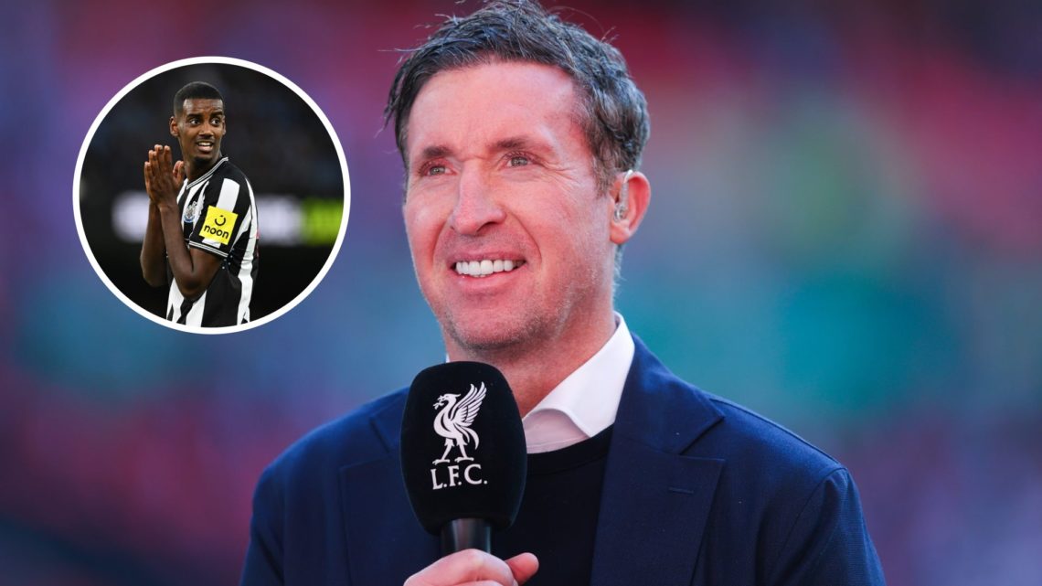 Liverpool legend Robbie Fowler with inset of Newcastle United striker Alexander Isak