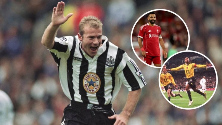 Former Newcastle United player Thierry Henry with Liverpool man Mohamed Salah and Arsenal legend Thierry Henry inset