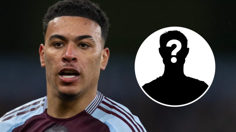Morgan Rogers of Aston Villa looks on (left), mystery player inset (right)