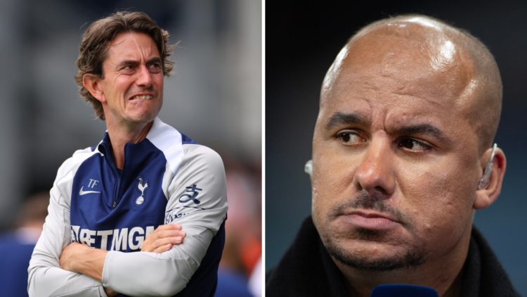 Thomas Frank, Manager of Tottenham Hotspur (left) Gabriel Agbonlahor, pundit (right)