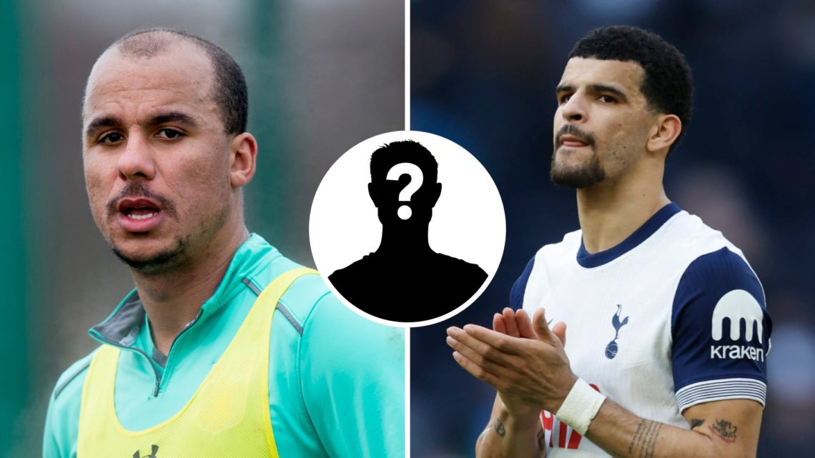Left: Gabriel Agbonlahor in Aston Villa training. Right: Dominic Solanke applauds fans after Tottenham Hotspur's Premier League match with AFC Bour...