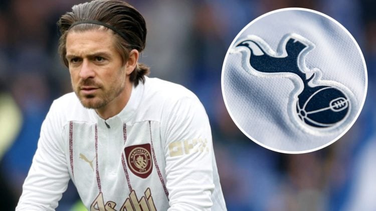 Jack Grealish, Tottenham crest (inset, right)