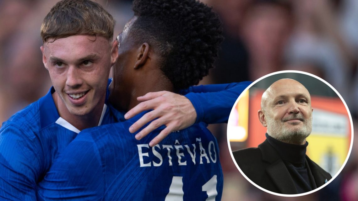 Cole Palmer and Estevao Willian, Frank Leboeuf (inset, right)