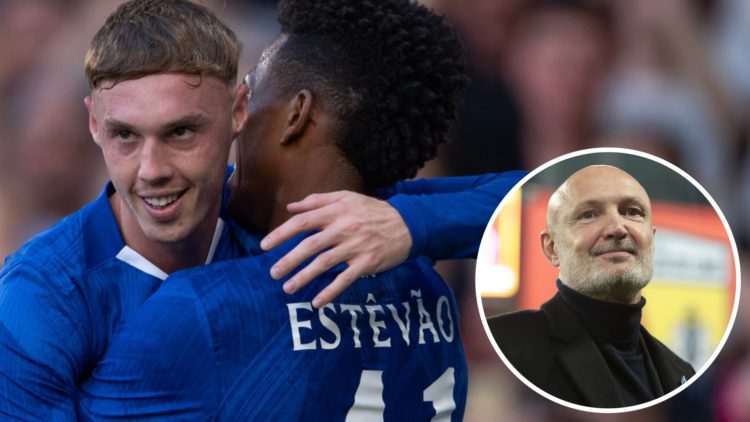 Cole Palmer and Estevao Willian, Frank Leboeuf (inset, right)