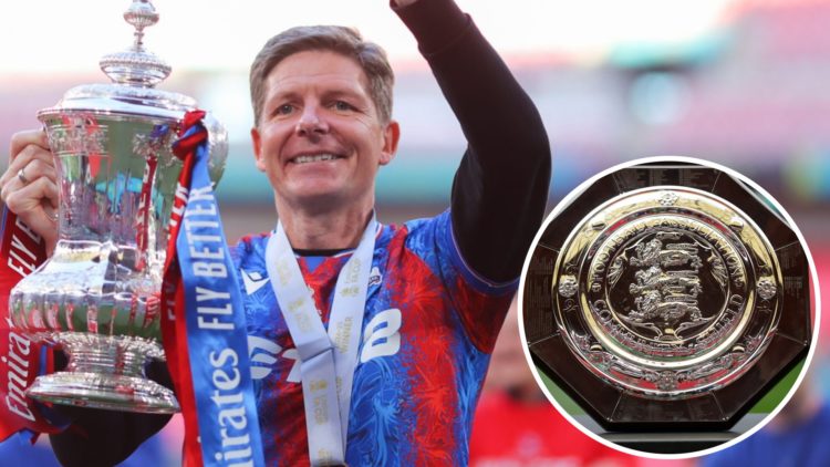 Oliver Glasner, Community Shield trophy (inset, right)