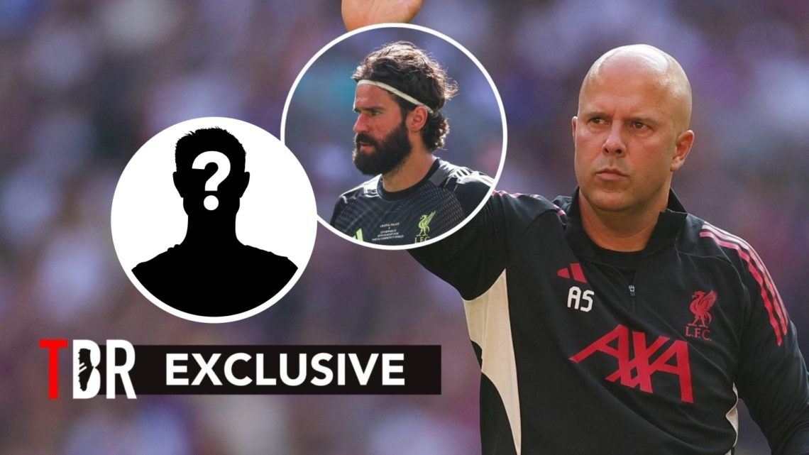 Liverpool manager Arne Slot alongside goalkeeper Alisson Becker.