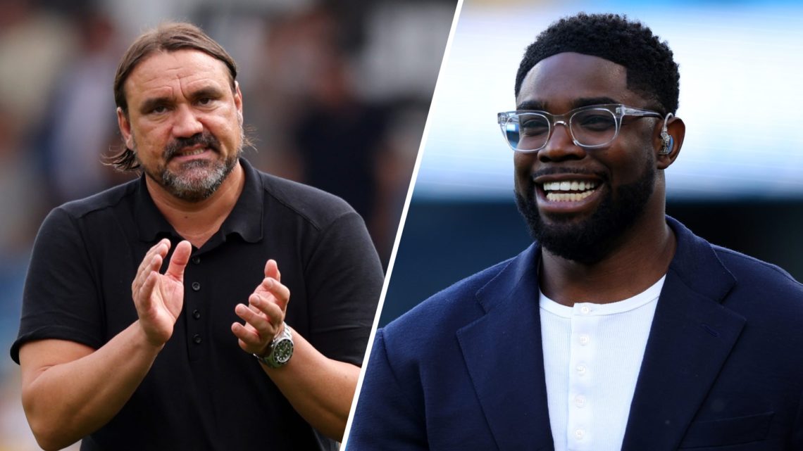 Split image of Leeds United manager Daniel Farke and pundit Micah Richards