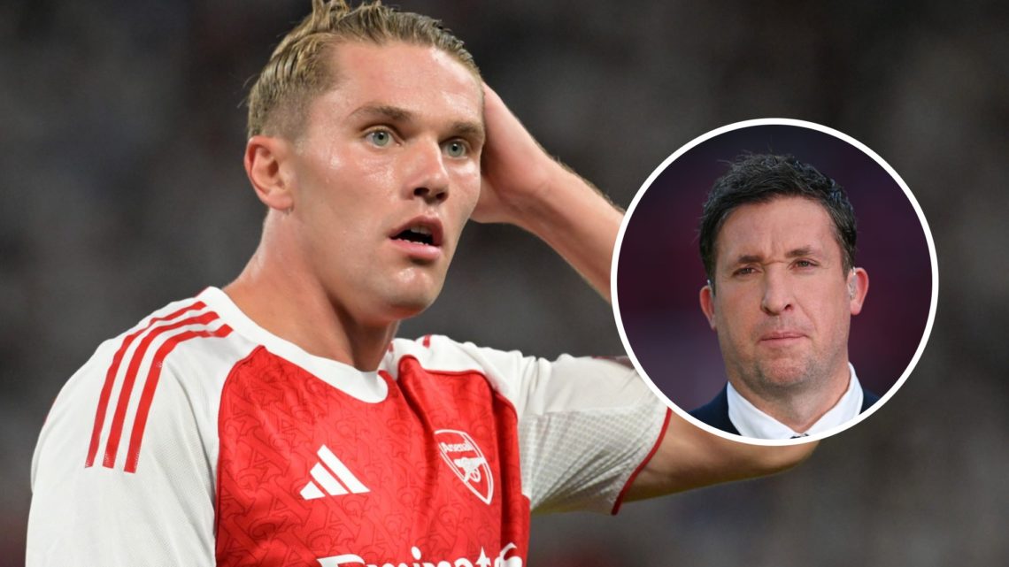 Viktor Gyokeres playing for Arsenal alongside an inset of Robbie Fowler.