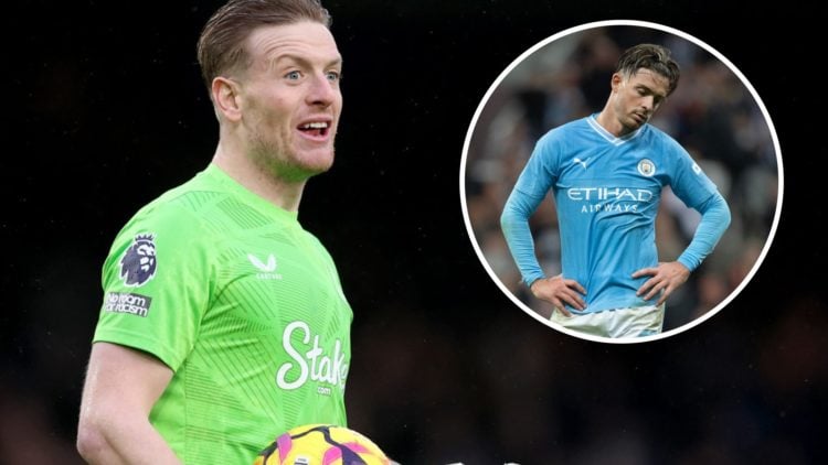 Jordan Pickford, Jack Grealish (inset, right)