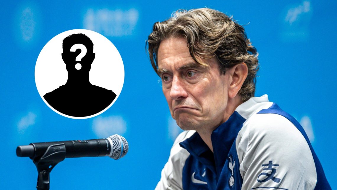 Tottenham Hotspur manager Thomas Frank with inset of mystery silhouette