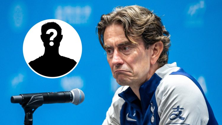 Tottenham Hotspur manager Thomas Frank with inset of mystery silhouette