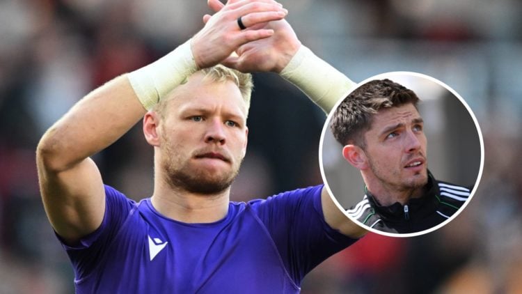 Aaron Ramsdale applauds fans alongside fellow Newcastle goalkeeper Nick Pope.