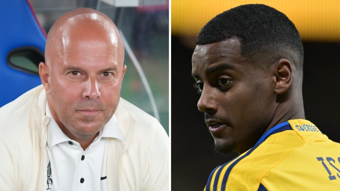 Split image of Arne Slot and Alexander Isak