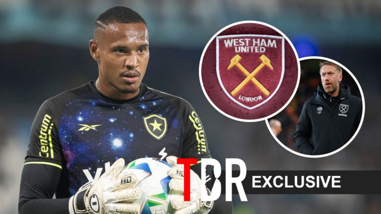 West Ham Target John Victor with Graham Potter and the West Ham Badge inset. The TBR Logo and Exclusive inset bottom right