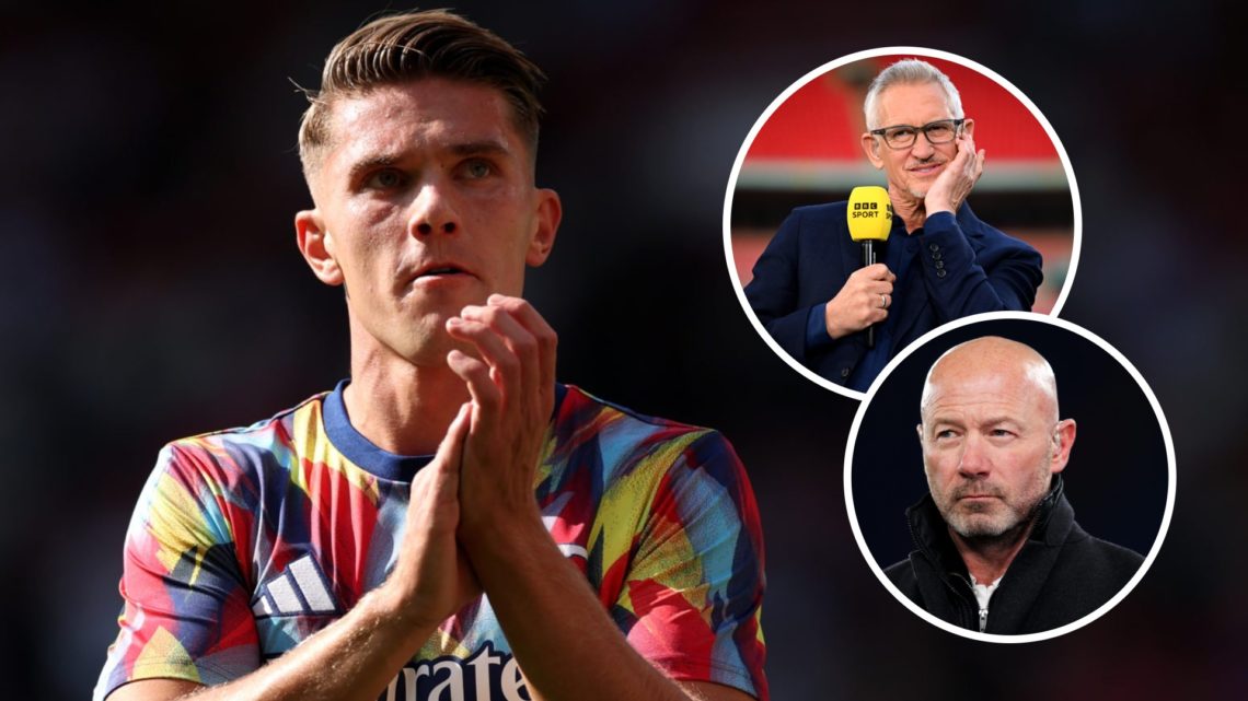 Arsenal striker Viktor Gyokeres alongside Alan Shearer and Gary Lineker.