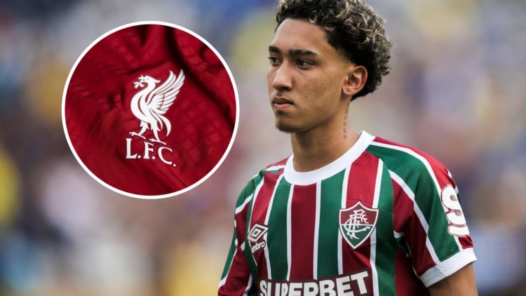 Isaque Severino Silva of Fluminense, Liverpool badge inset