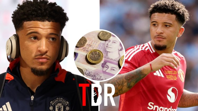 Jadon Sancho split image with bank notes