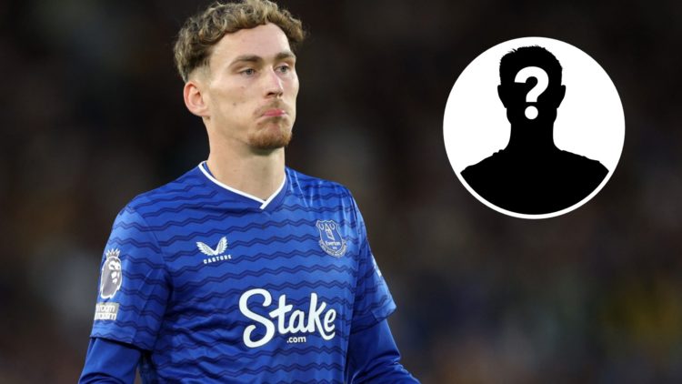 James Garner of Everton reacts during the Premier League match between Leeds United and Everton at Elland Road (Left) Mystery (Right).