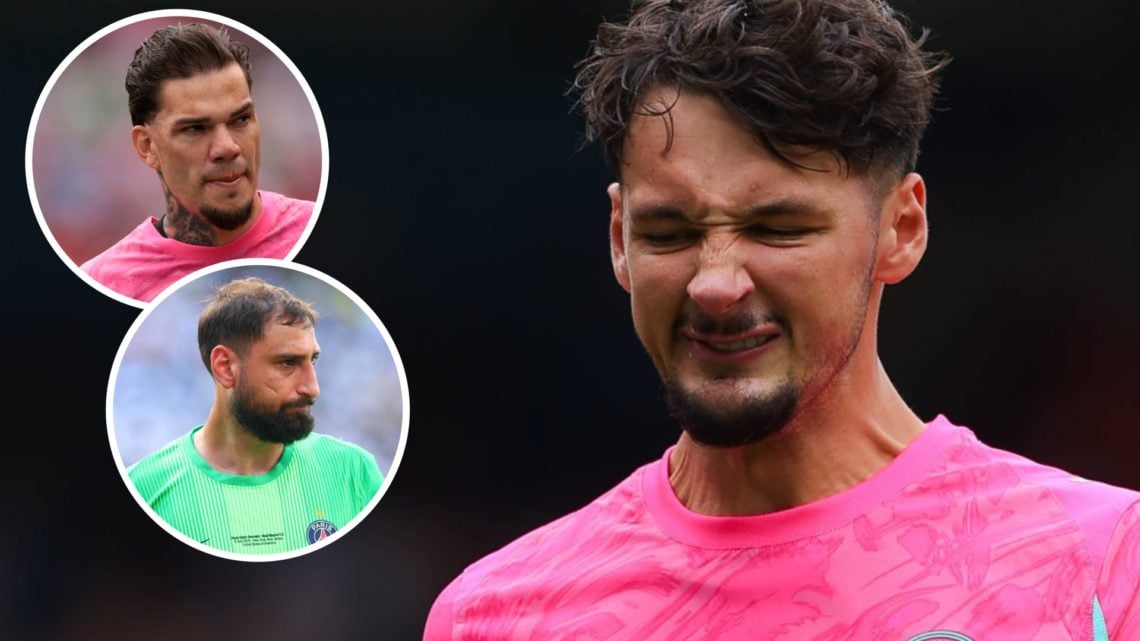 James Trafford, Ederson (inset, top), Gianluigi Donnarumma (inset, bottom)