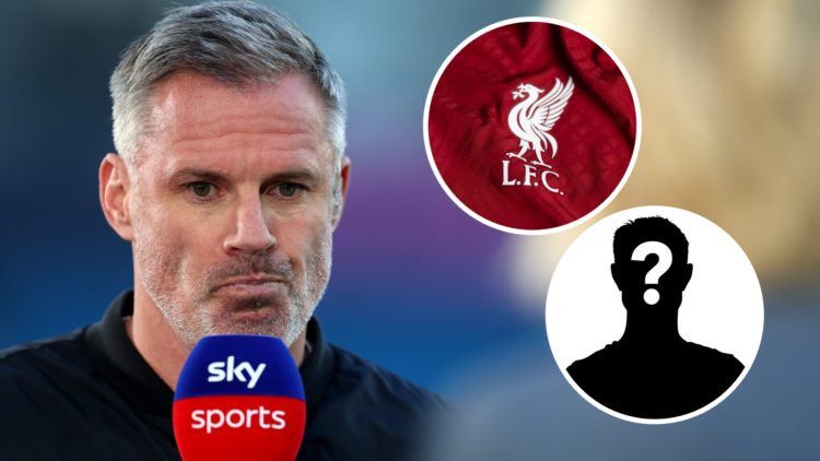 Former Liverpool player and current Sky Sports Pundit Jamie Carragher looks on, while presenting prior to the Premier League match between Manchest...