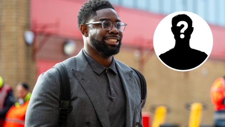 Micah Richards arrives prior to the Premier League match between Manchester United and Manchester City at Old Trafford (Centre) Mystery (Right).