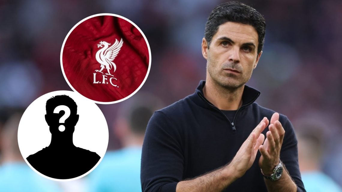 Mikel Arteta, Manager of Arsenal, applauds the fans following the team's defeat during the Premier League match between Liverpool and Arsenal at An...