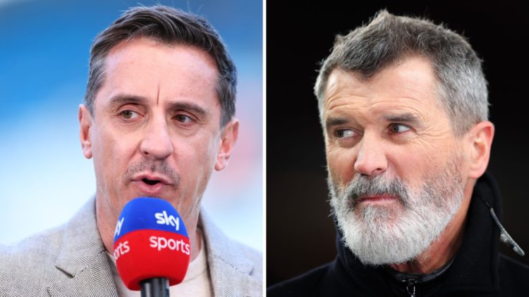Former Man United players Gary Neville and Roy Keane.