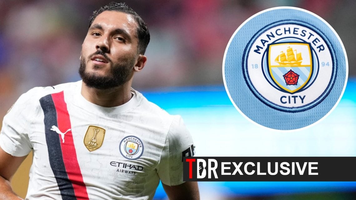 Rayan Cherki, Man City badge (inset, right)