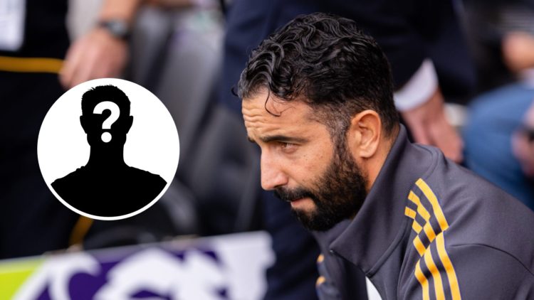 Manager Ruben Amorim of Manchester United in action during the Premier League match between Fulham and Manchester United at Craven Cottage (Right) ...