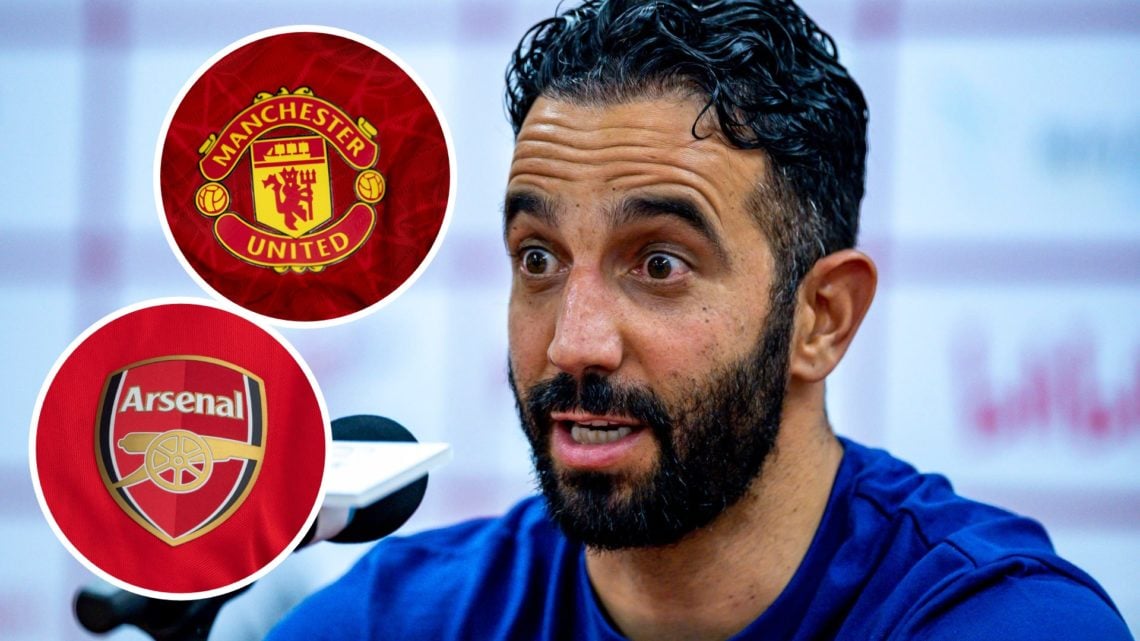 Manchester United Head Coach / Manager Ruben Amorim talks to media during the post match press conference after the match bewteen Manchester United...