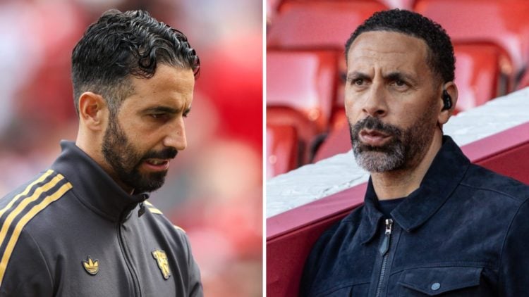 Ruben Amorim, Manager of Manchester United looks on during the pre-season friendly match between Manchester United and ACF Fiorentina at Old Traffo...