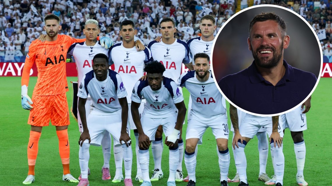 Tottenham Hotspur squad, including Richarlison, ahead of UEFA Super Cup. Inset of Ben Foster.