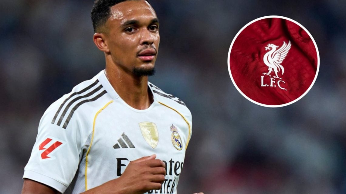 Trent Alexander-Arnold n12 of Real Madrid looks on during the LaLiga EA Sports match between Real Madrid CF and CA Osasuna at Estadio Santiago Bern...
