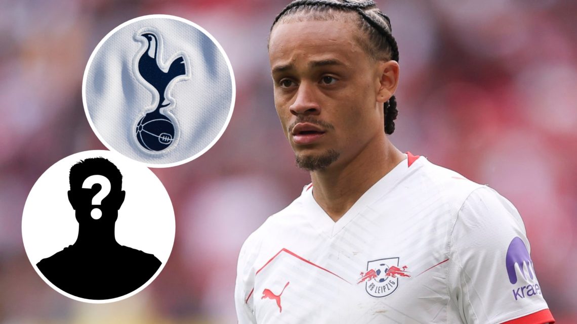 Xavi Simons of RB Leipzig looks on during the Bundesliga match between RB Leipzig and VfB Stuttgart at Red Bull Arena (Right) The Tottenham Hotspur...