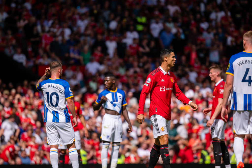 Cristiano Ronaldo of Manchester United in action during the Premier League match between Manchester United and Brighton & Hove Albion