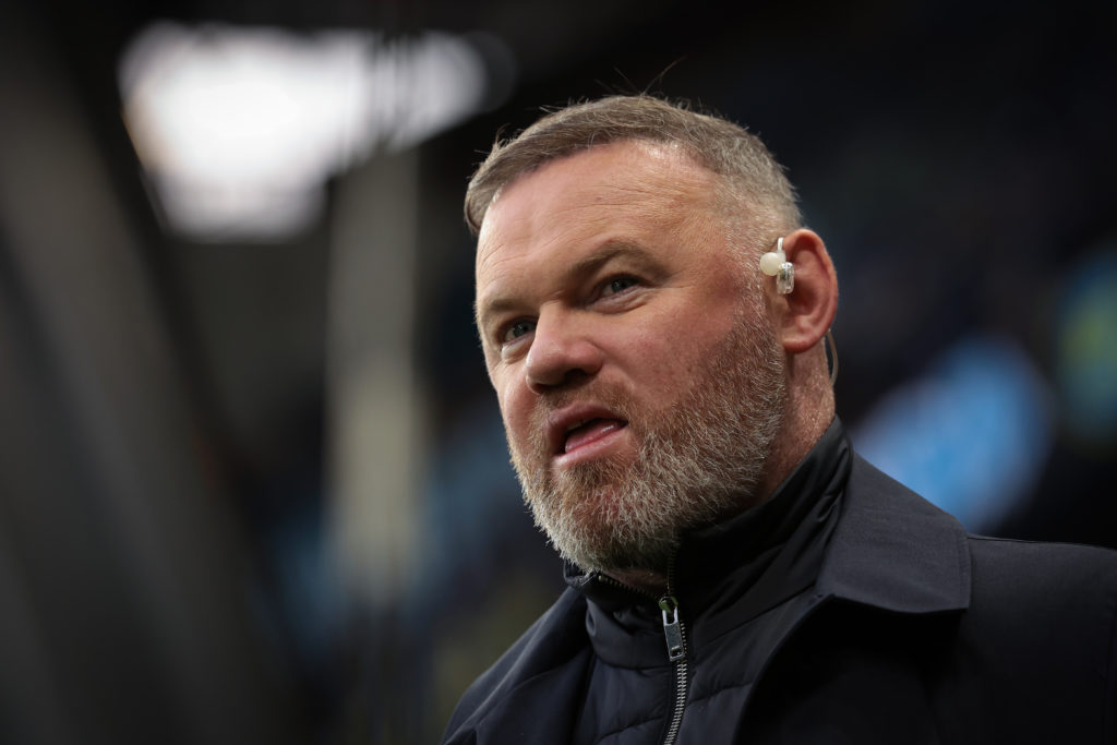 Wayne Rooney is pictured on punditry duties for Amazon Prime