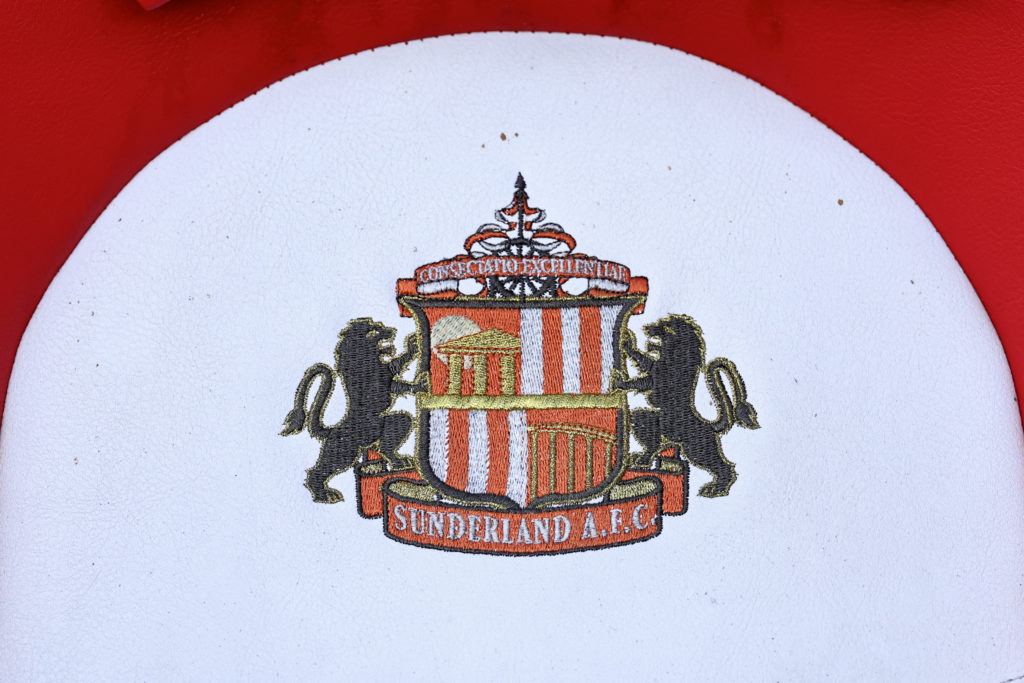 Detail of a Sunderland emblem on a seat in the dugout during the Sky Bet Championship Play-Off Semi Final Second Leg match between AFC Sunderland and Coventry City at Stadium of Light.