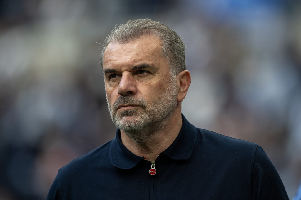 Ange Postecoglou looks on during a Premier League clash between Tottenham and Brighton