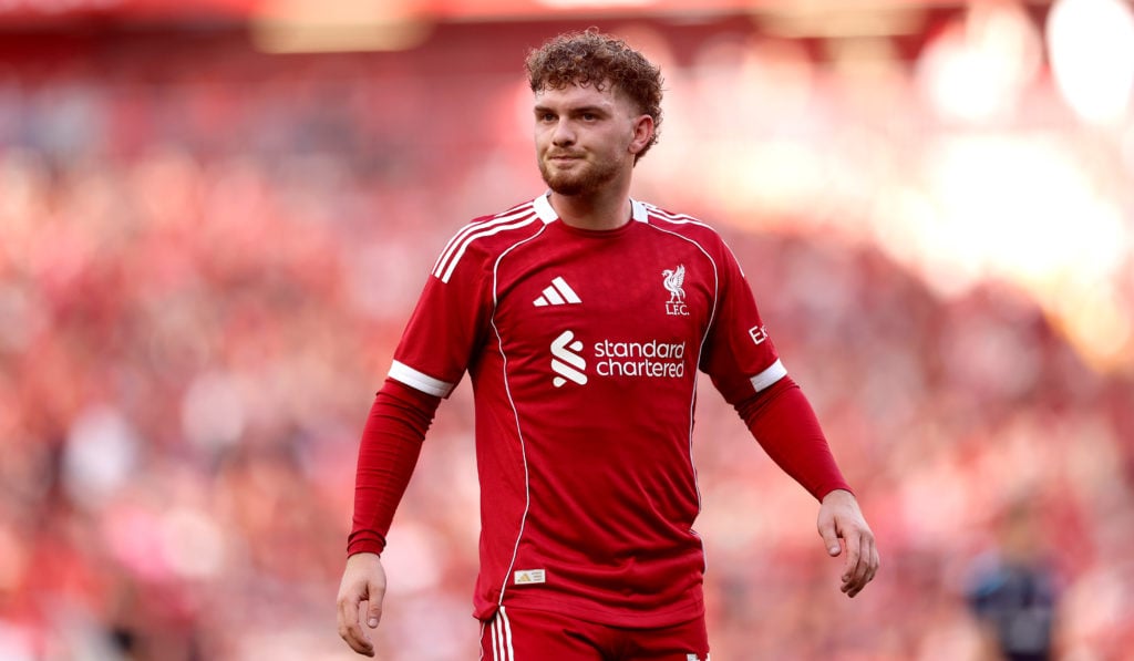 Harvey Elliott of Liverpool during the pre-season friendly match between Liverpool v Athletic Club Bilbao at Anfield.