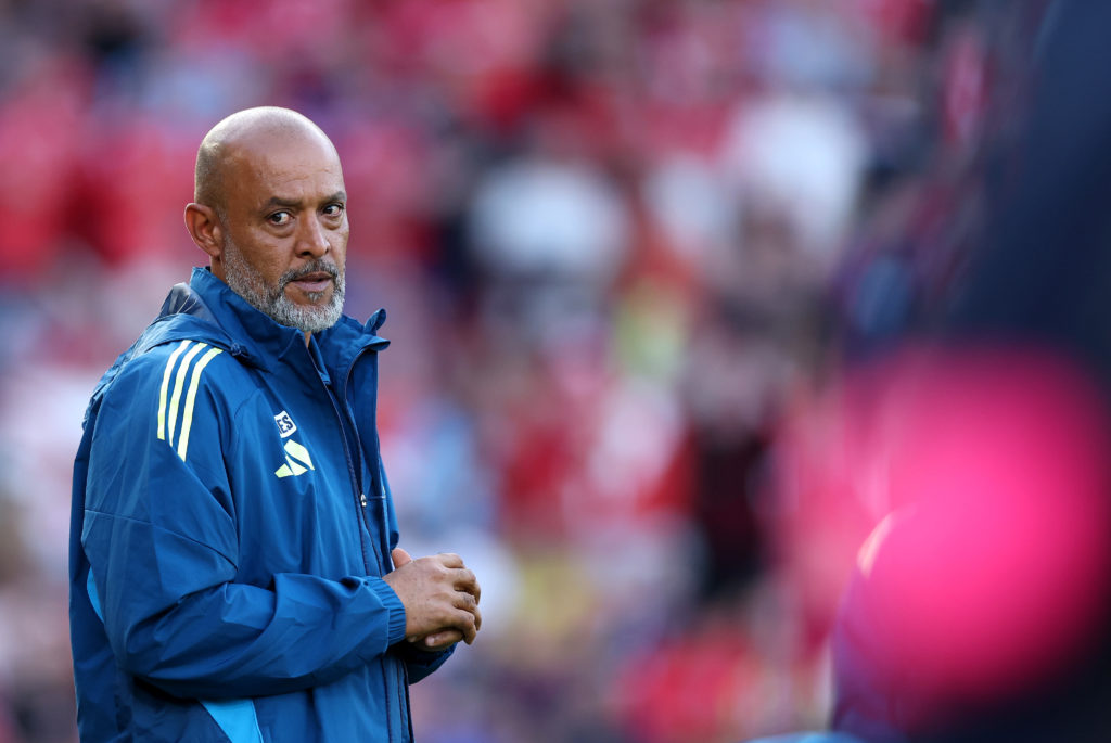 Nuno Espirito Santo looks on during a Nottingham Forest match