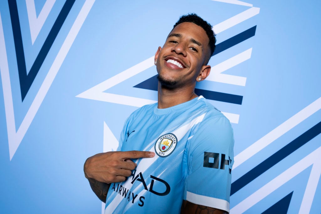 Savinho of Manchester City poses for a portrait during the official UEFA Champions League 2025/26 portrait session.