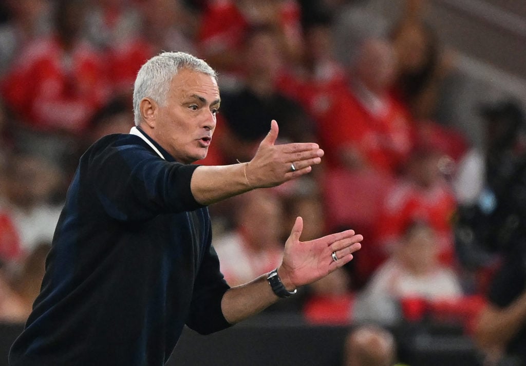 Jose Mourinho coaching on the sidelines